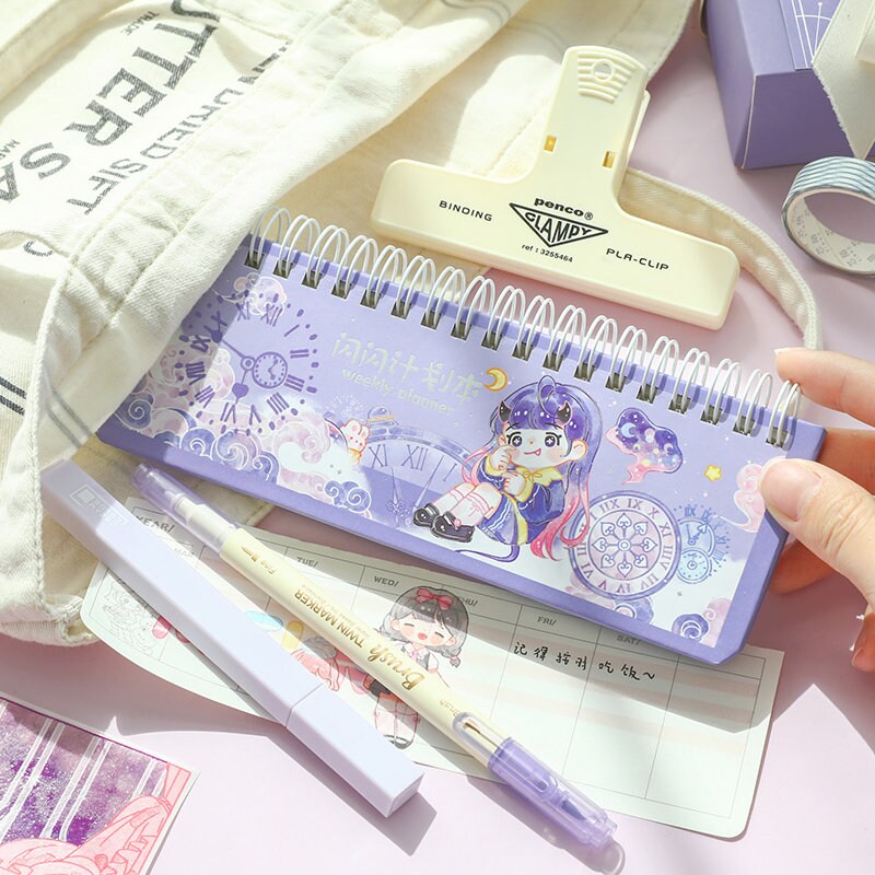 Kawaii Notebook, A3 Cute Weekly Planner, Spiral Book for Kids, Korean Stationary, Kawaii Diary, Cute Journal Supplies, Cute gifts for Kids
