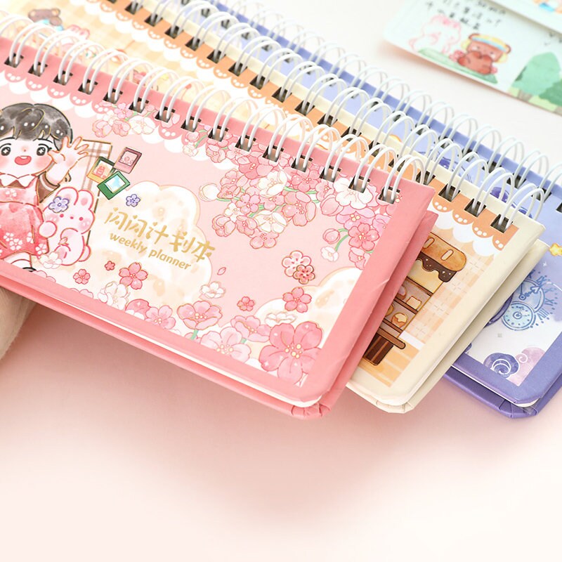 Kawaii Notebook, A3 Cute Weekly Planner, Spiral Book for Kids, Korean Stationary, Kawaii Diary, Cute Journal Supplies, Cute gifts for Kids
