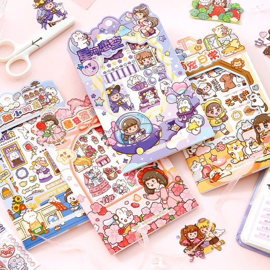 Cute sticker sheet for scrapbooking or writing cute journal