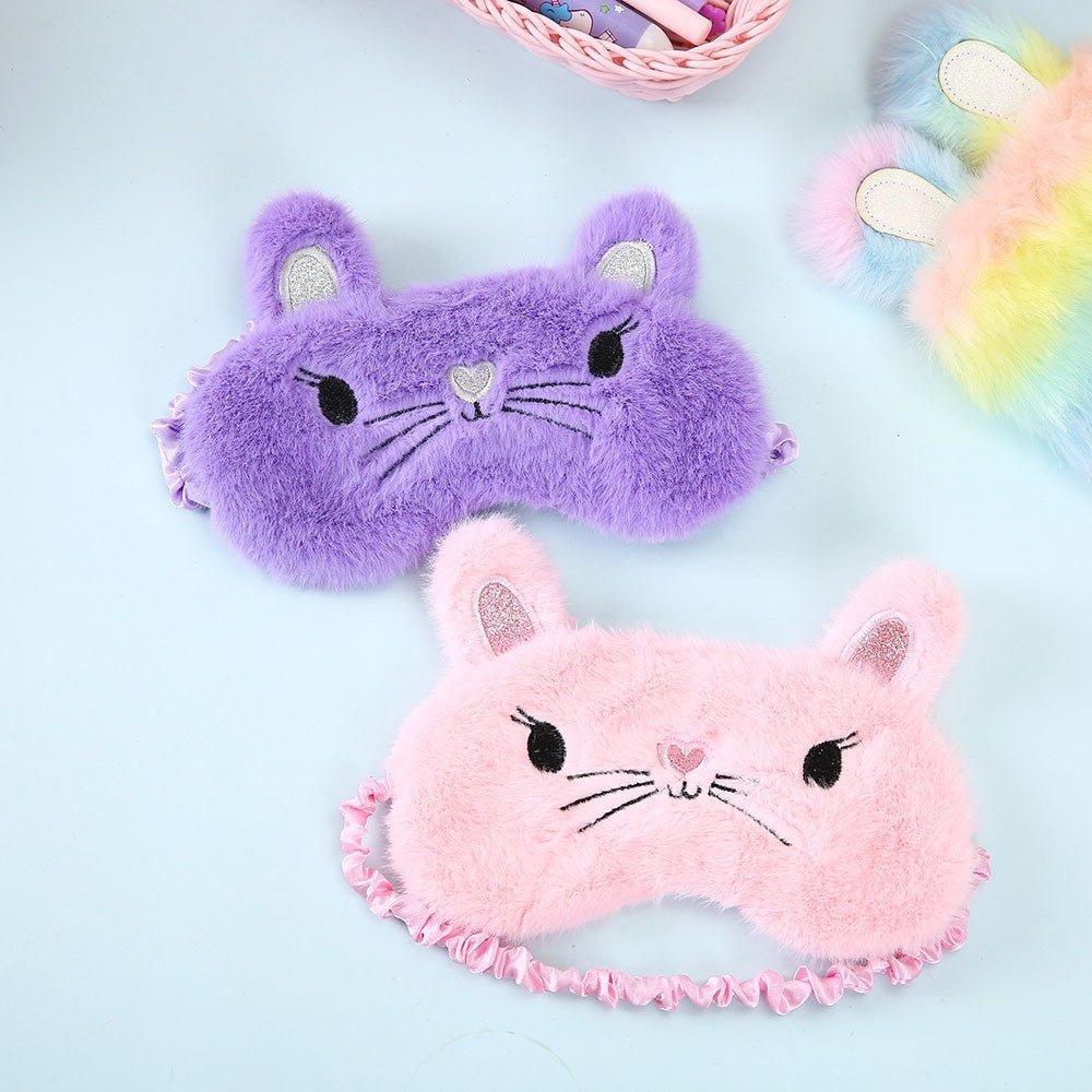 Cute Sleeping Mask| Kitty Cat Eye Mask| Plush Shading Eye Mask| Adorable Travel Girl Cute Eye Mask | Cute Eyepatch| Kawaii Blindfold
