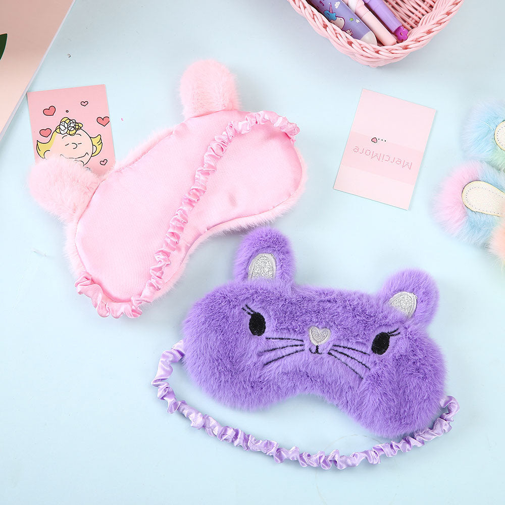 Cute Sleeping Mask| Kitty Cat Eye Mask| Plush Shading Eye Mask| Adorable Travel Girl Cute Eye Mask | Cute Eyepatch| Kawaii Blindfold