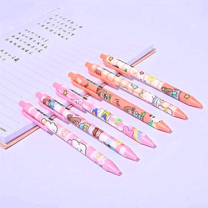 2Pcs Cute Kawaii Pen | Cute Pens| Kawaii Kitsch 0.5mm black gel ink clicker pen | Cute School Supplies |Novelty Office Stationery | Pen duo