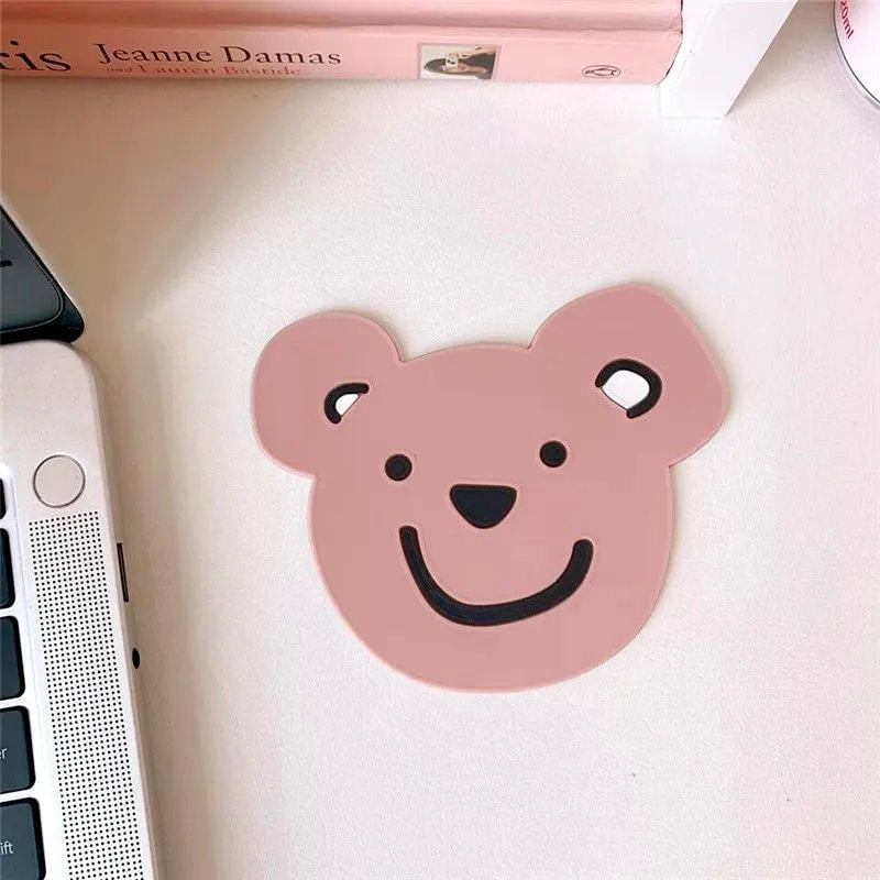 Kawaii Coaster, Creative Mini Cute Rabbit Water Coaster Silicone Cute Cartoon Table Mat