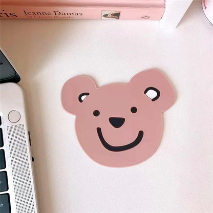 Kawaii Coaster, Creative Mini Cute Rabbit Water Coaster Silicone Cute Cartoon Table Mat