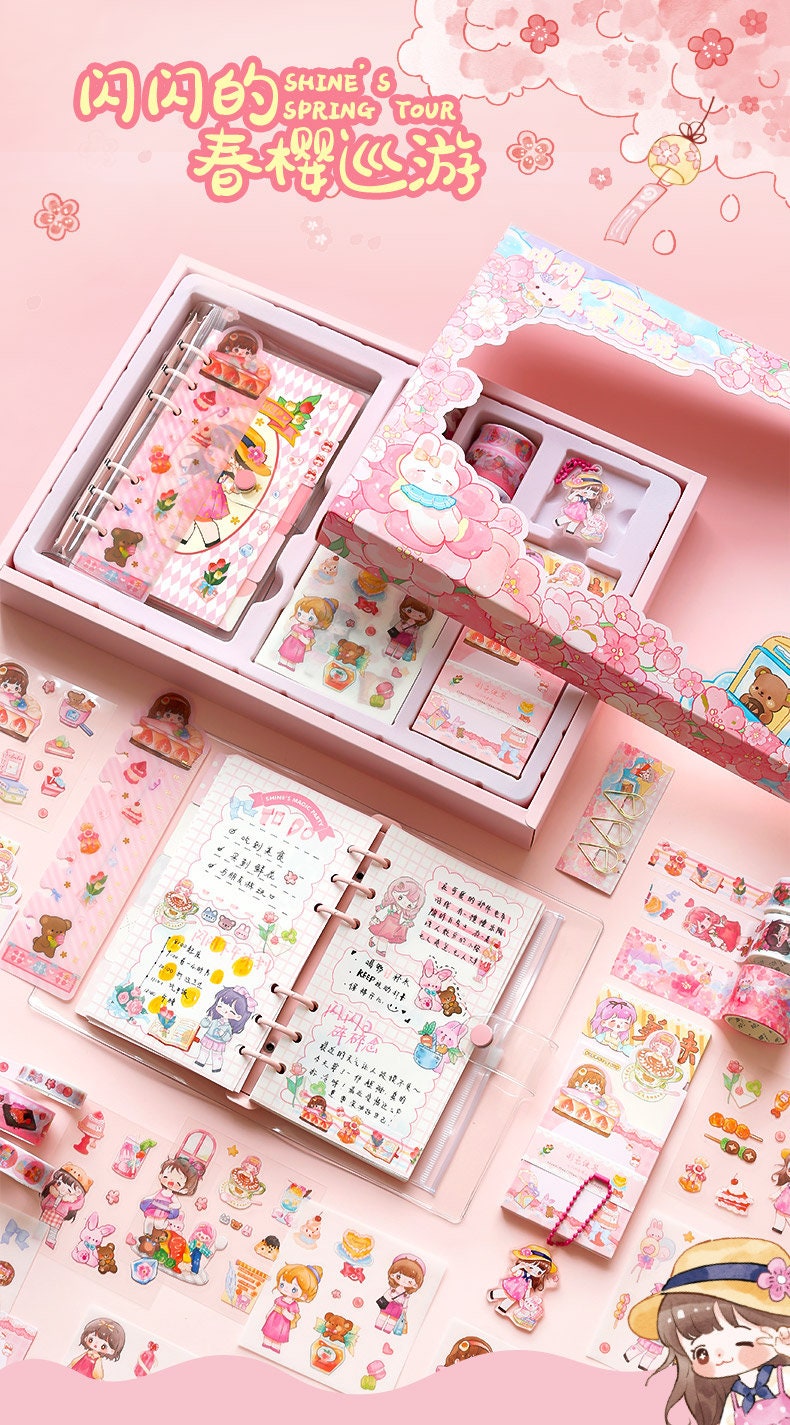 95 Pcs DIY Journaling Set, GIFT for Her, Bunny Stationery, Gift for Tweens and Teens, Holiday Activity Kit, Craft Box for Kids, Scrapbooking