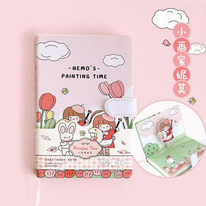 187 Pcs Cute Gift Box, Journal Kit with Notebook, Kawaii Stickers, Washi Tape, Sticky Notes, Novelty Gift for Kids, Birthday Gift for Girls