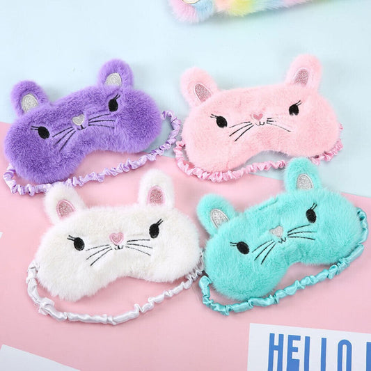 plush eye mask. cute sleepink mask for girls, women or kids