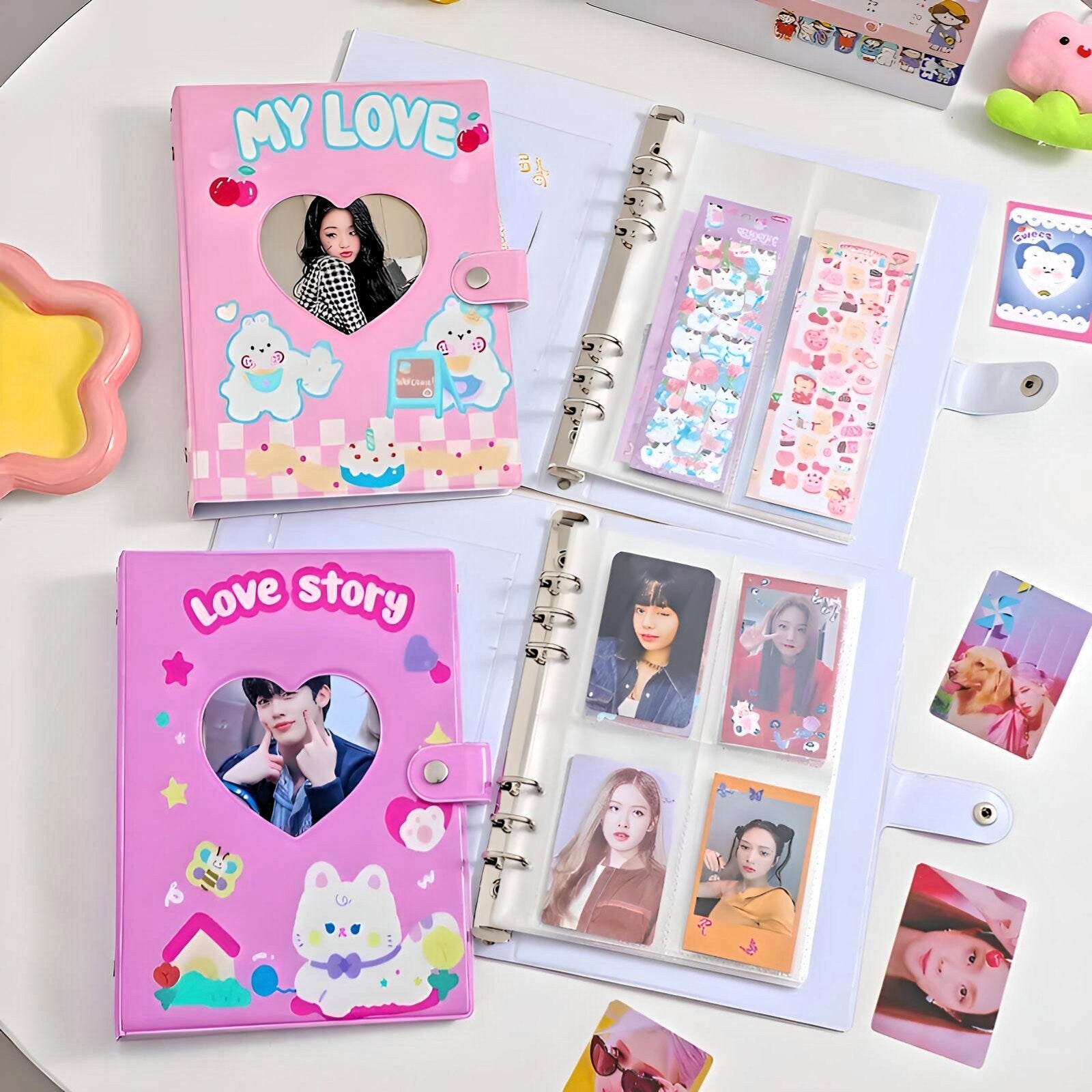 Large Kawaii Photo Binder, Photocard Holder, Cute Collection Book, Kpop Idol Postcard Cute Photo Album, A5 Korean Stationery, Polaroid Album