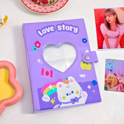 Large Kawaii Photo Binder, Photocard Holder, Cute Collection Book, Kpop Idol Postcard Cute Photo Album, A5 Korean Stationery, Polaroid Album