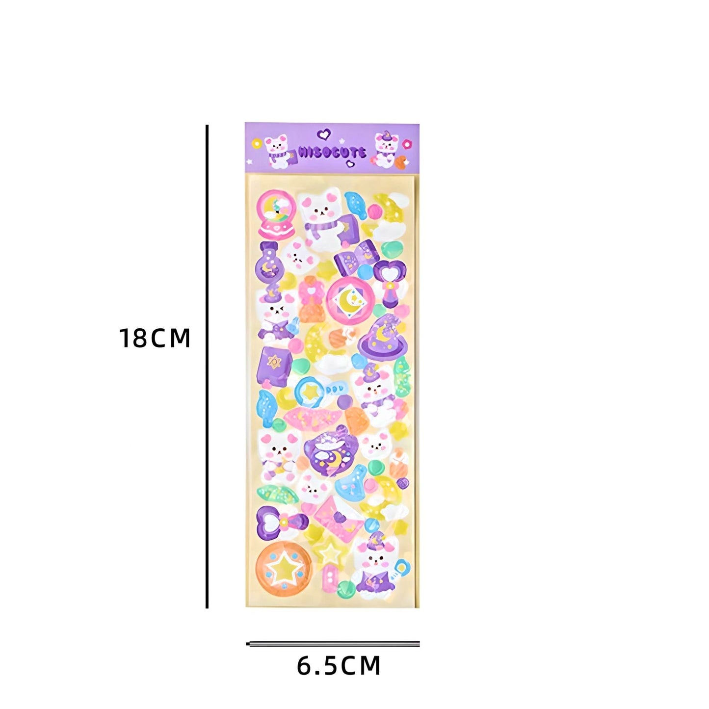 6Pcs Cute Bunny Stickers, Sticker Sheet Set for Journal, Kawaii Stickers, Scrapbook, Waterproof Sticker, Cute Gift for Kids, Stocking Filler