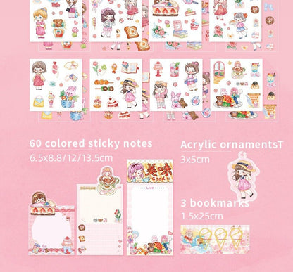 95 Pcs DIY Journaling Set, GIFT for Her, Bunny Stationery, Gift for Tweens and Teens, Holiday Activity Kit, Craft Box for Kids, Scrapbooking