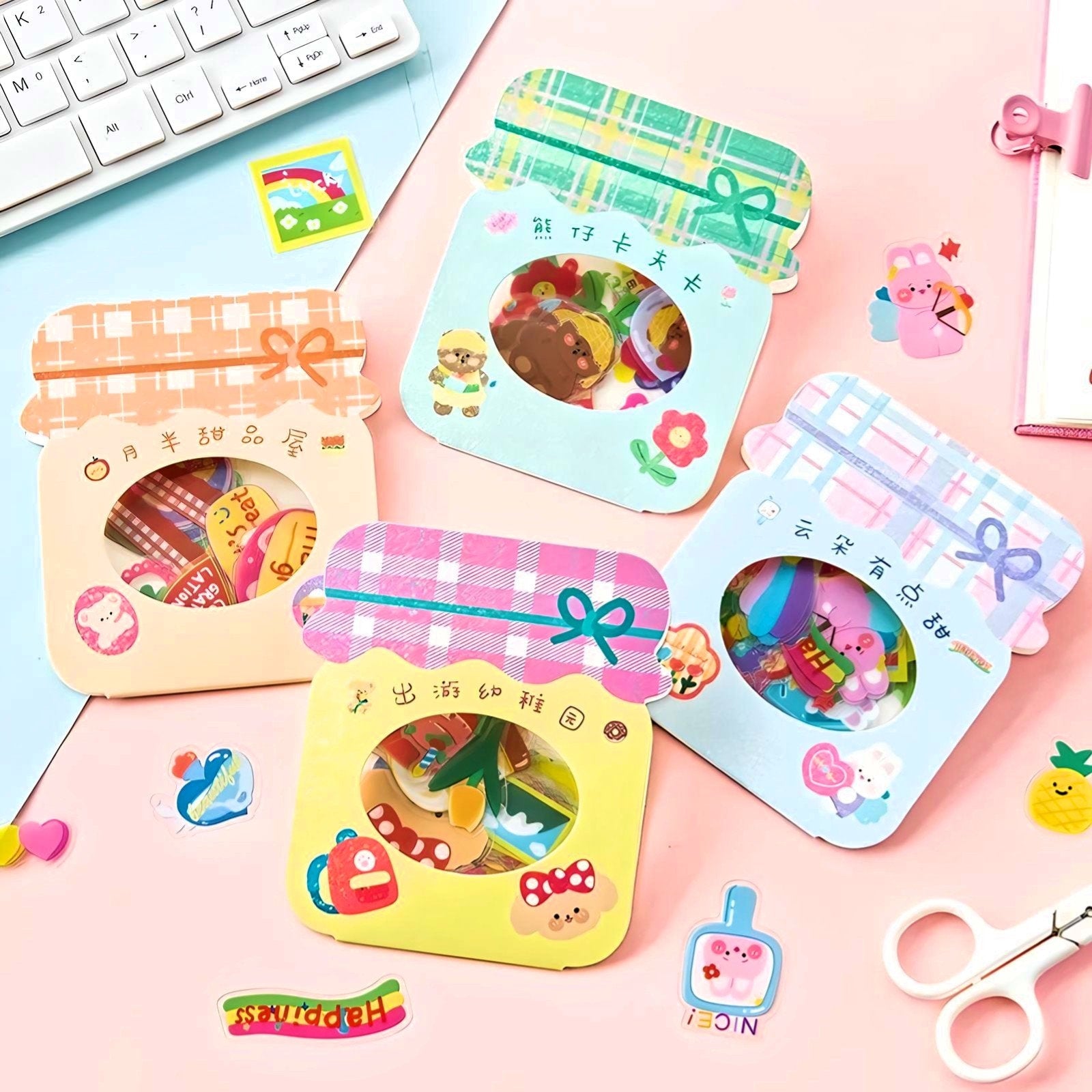 40Pcs Kawaii Stickers, Box Candy Shop Stickers, PVC Cute Journal Stickers, DIY Decorative Stickers, Scrapbooking, Stocking Fillers for Kids