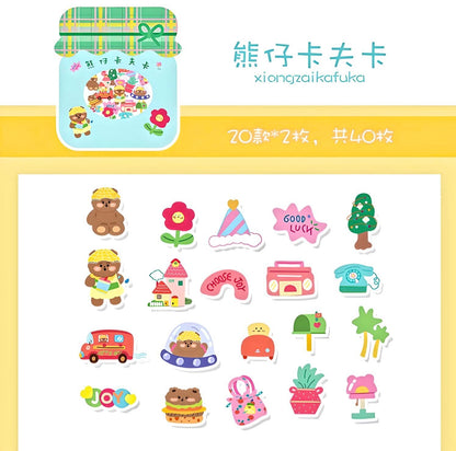 40Pcs Kawaii Stickers, Box Candy Shop Stickers, PVC Cute Journal Stickers, DIY Decorative Stickers, Scrapbooking, Stocking Fillers for Kids