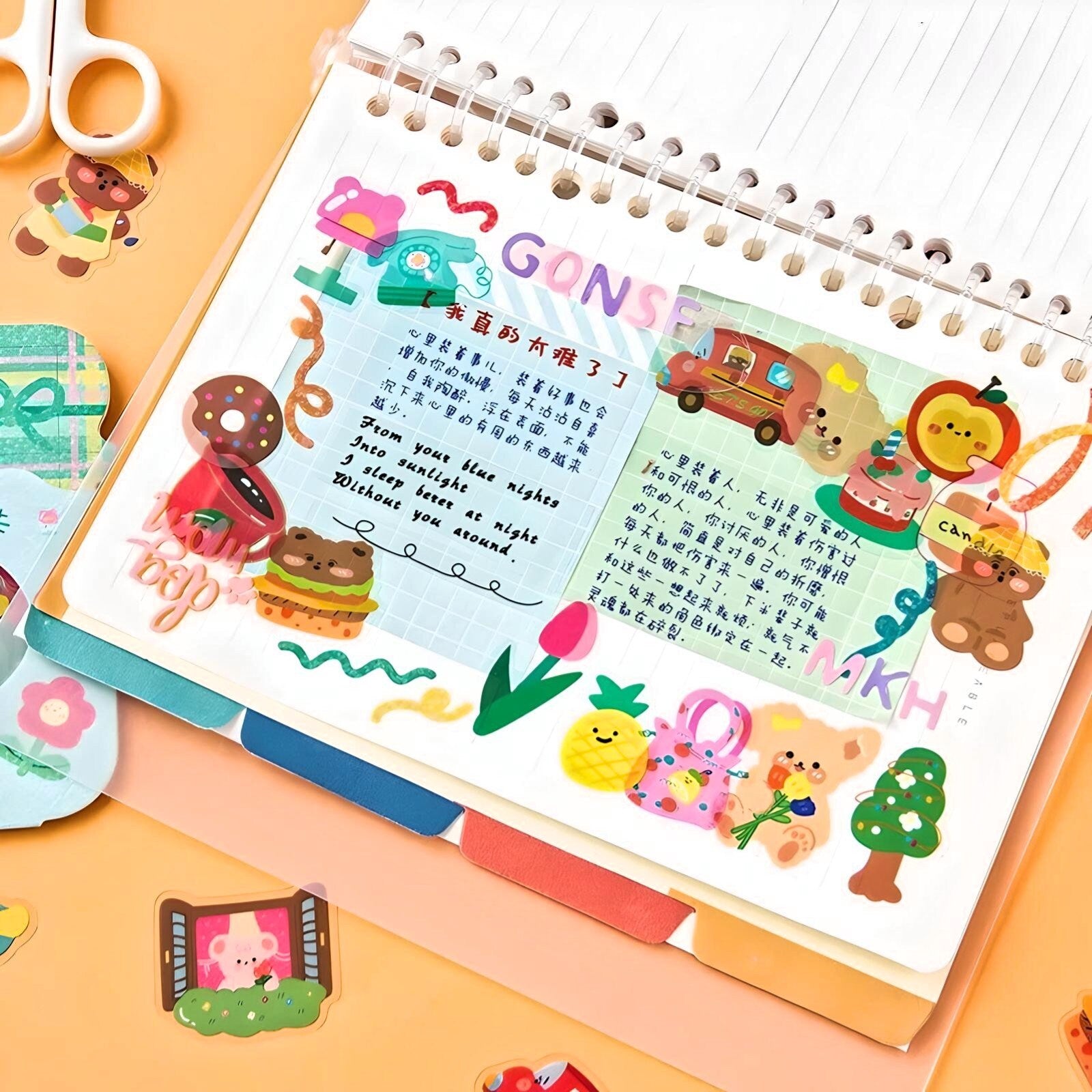 40Pcs Kawaii Stickers, Box Candy Shop Stickers, PVC Cute Journal Stickers, DIY Decorative Stickers, Scrapbooking, Stocking Fillers for Kids