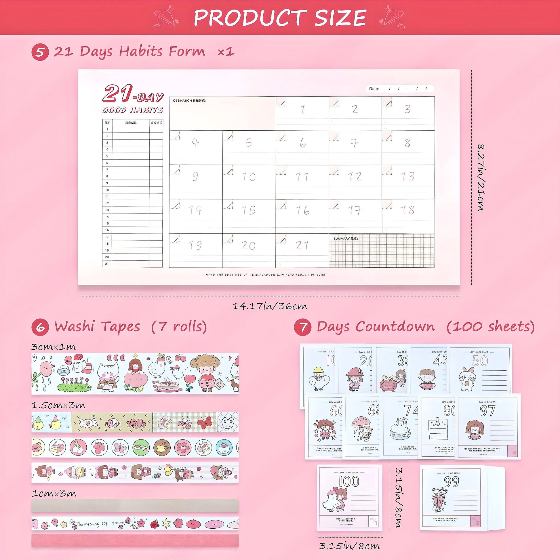 187 Pcs Cute Gift Box, Journal Kit with Notebook, Kawaii Stickers, Washi Tape, Sticky Notes, Novelty Gift for Kids, Birthday Gift for Girls