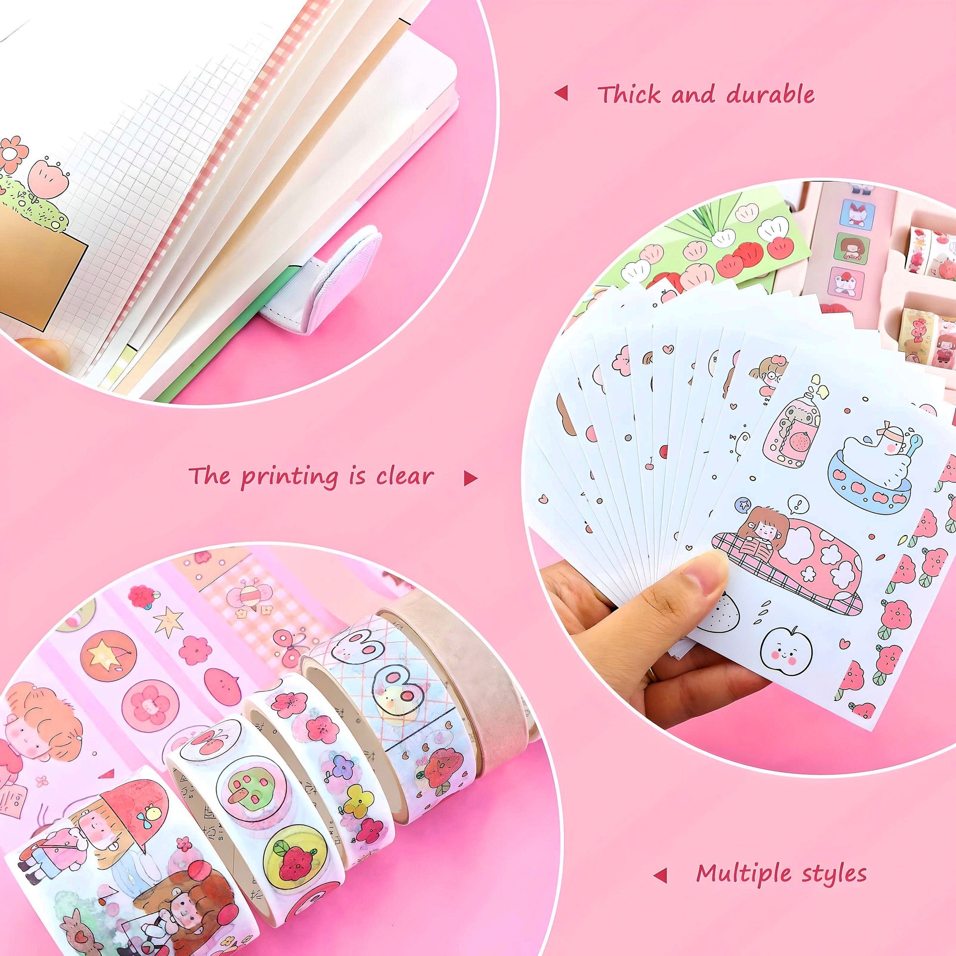 187 Pcs Cute Gift Box, Journal Kit with Notebook, Kawaii Stickers, Washi Tape, Sticky Notes, Novelty Gift for Kids, Birthday Gift for Girls