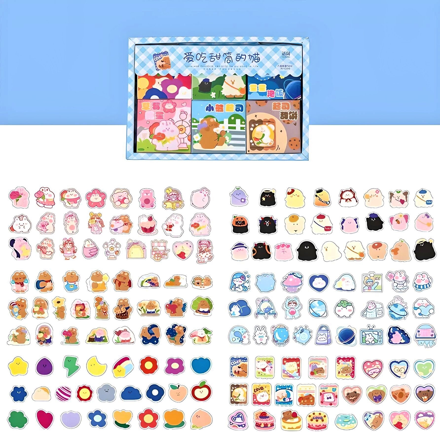 300 Pcs Kawaii Stickers, Cute Stickers for Journal, Stickers for Scrapbook, DIY Crafts, Animal Stickers, Journal Supplies, Cute Gifts for Ki