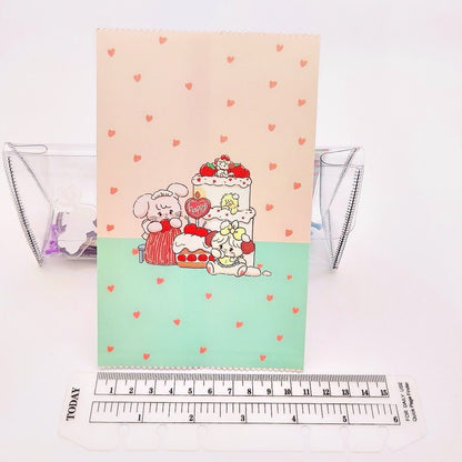 4Pcs Cute Kawaii Paper Sweet Favour Bags Buffet Gift Shop, Party Bags, Cartoon Kraft Paper Bag