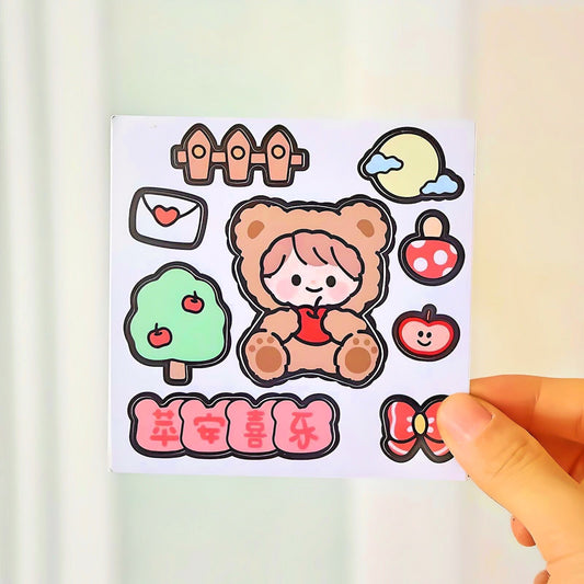 Kawaii Stickers Sheet for Bullet Journal Scrapbooking DIY Diary Planner Korean stationary Bunny Stickers Animal Stickers Highlighter