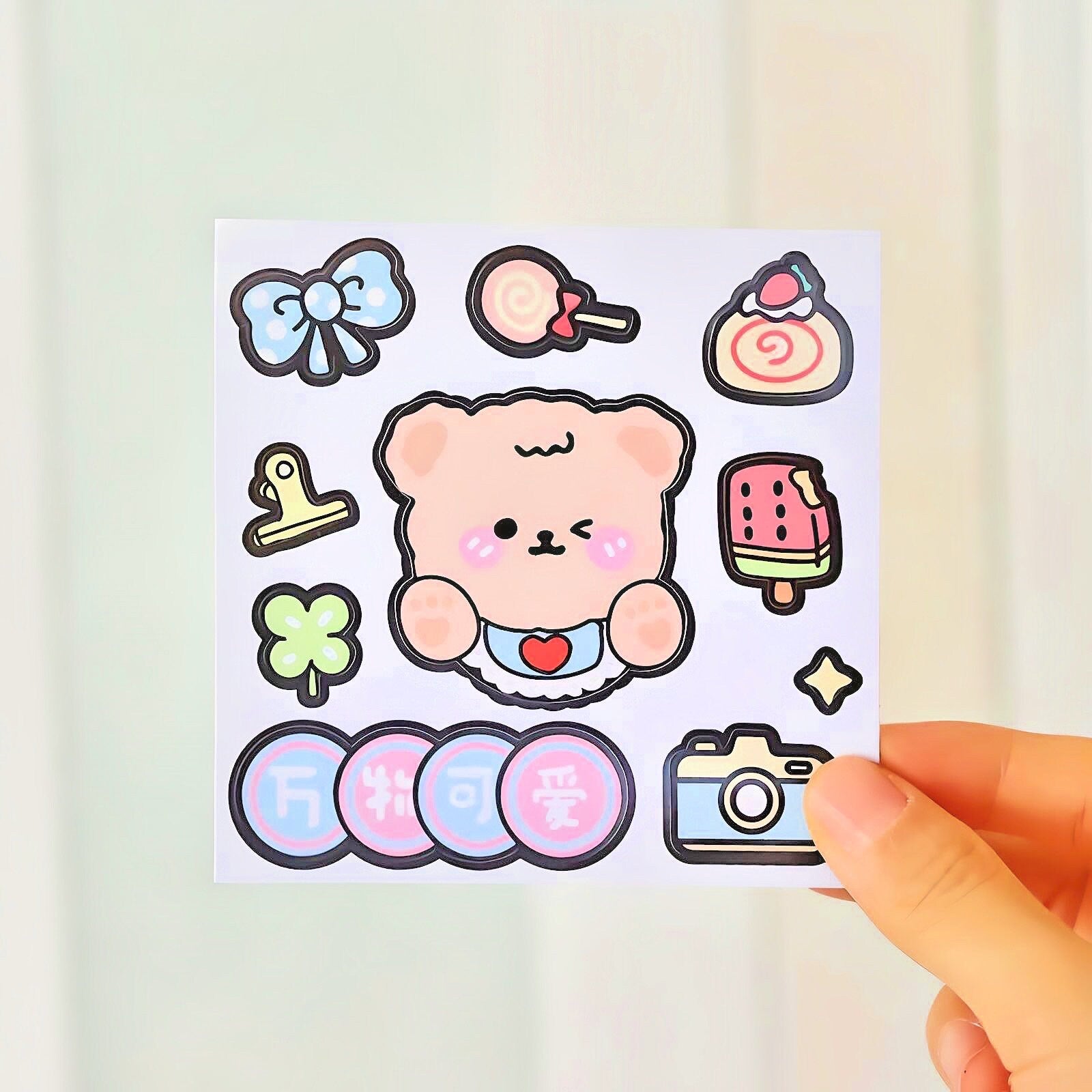 Kawaii Stickers Sheet for Bullet Journal Scrapbooking DIY Diary Planner Korean stationary Bunny Stickers Animal Stickers Highlighter