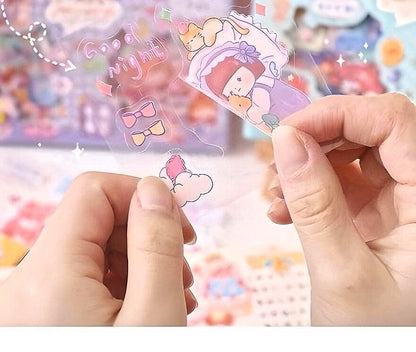 Cute Stickers Set 32 Pcs for Journal Scrapbook Stickers Decal Waterproof Stickers for Diary and Crafts