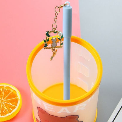 Cute Gel Pen | Dragonfly Cat Pendant Pen| Creative Pens| Cute School Supplies| Office Stationery