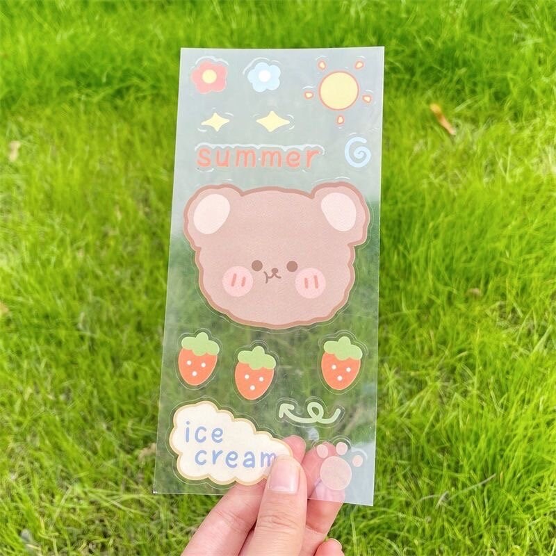 Set of 4 Cute Sticker Sheets, Kawaii Stickers Set, Journal Supplies, Stickers for Scrapbooking, Waterproof Sticker Sheet, Animal Stickers