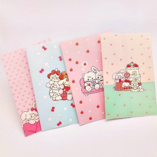 4Pcs Cute Kawaii Paper Sweet Favour Bags Buffet Gift Shop, Party Bags, Cartoon Kraft Paper Bag