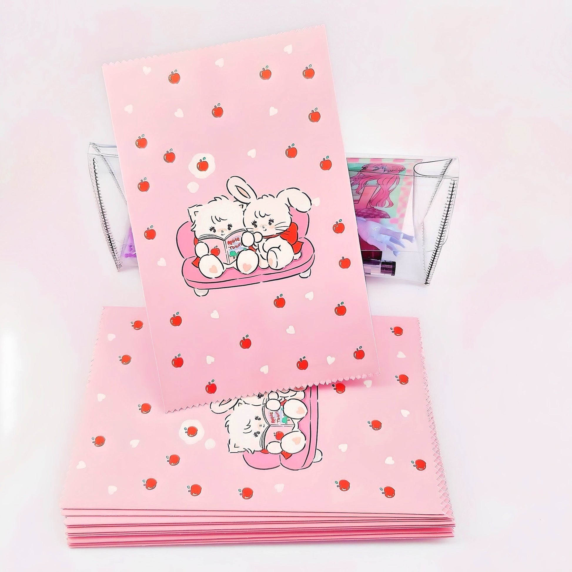 4Pcs Cute Kawaii Paper Sweet Favour Bags Buffet Gift Shop, Party Bags, Cartoon Kraft Paper Bag