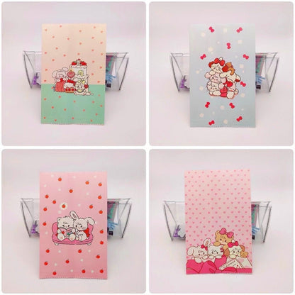 4Pcs Cute Kawaii Paper Sweet Favour Bags Buffet Gift Shop, Party Bags, Cartoon Kraft Paper Bag