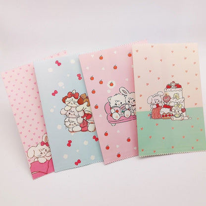 4Pcs Cute Kawaii Paper Sweet Favour Bags Buffet Gift Shop, Party Bags, Cartoon Kraft Paper Bag