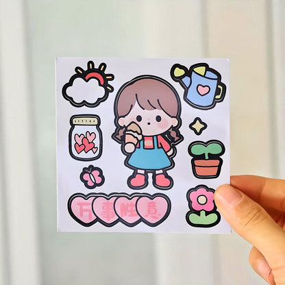 Kawaii Stickers Sheet for Bullet Journal Scrapbooking DIY Diary Planner Korean stationary Bunny Stickers Animal Stickers Highlighter