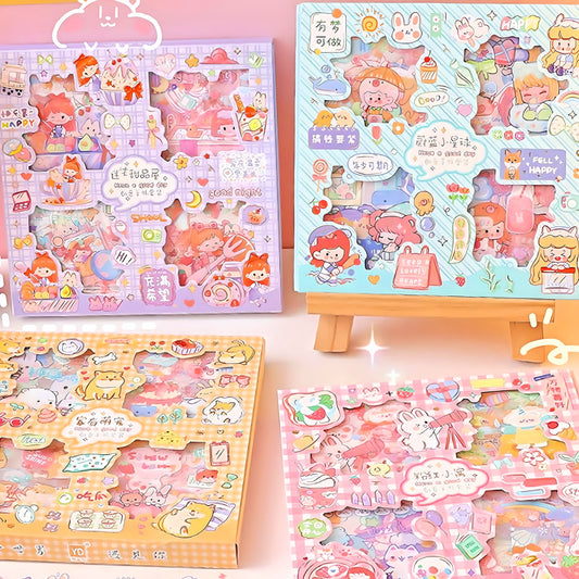 Cute Stickers Set 32 Pcs for Journal Scrapbook Stickers Decal Waterproof Stickers for Diary and Crafts