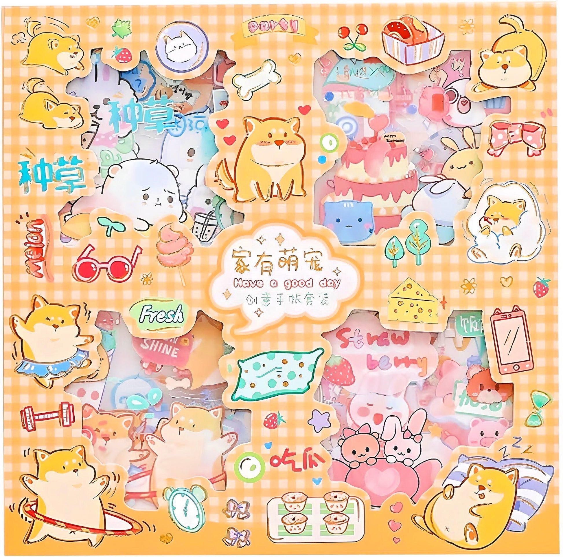 Cute Stickers Set 32 Pcs for Journal Scrapbook Stickers Decal Waterproof Stickers for Diary and Crafts