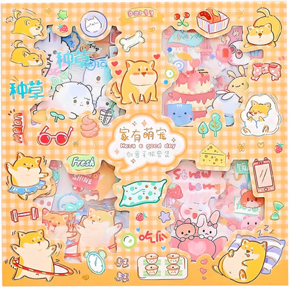 Cute Stickers Set 32 Pcs for Journal Scrapbook Stickers Decal Waterproof Stickers for Diary and Crafts