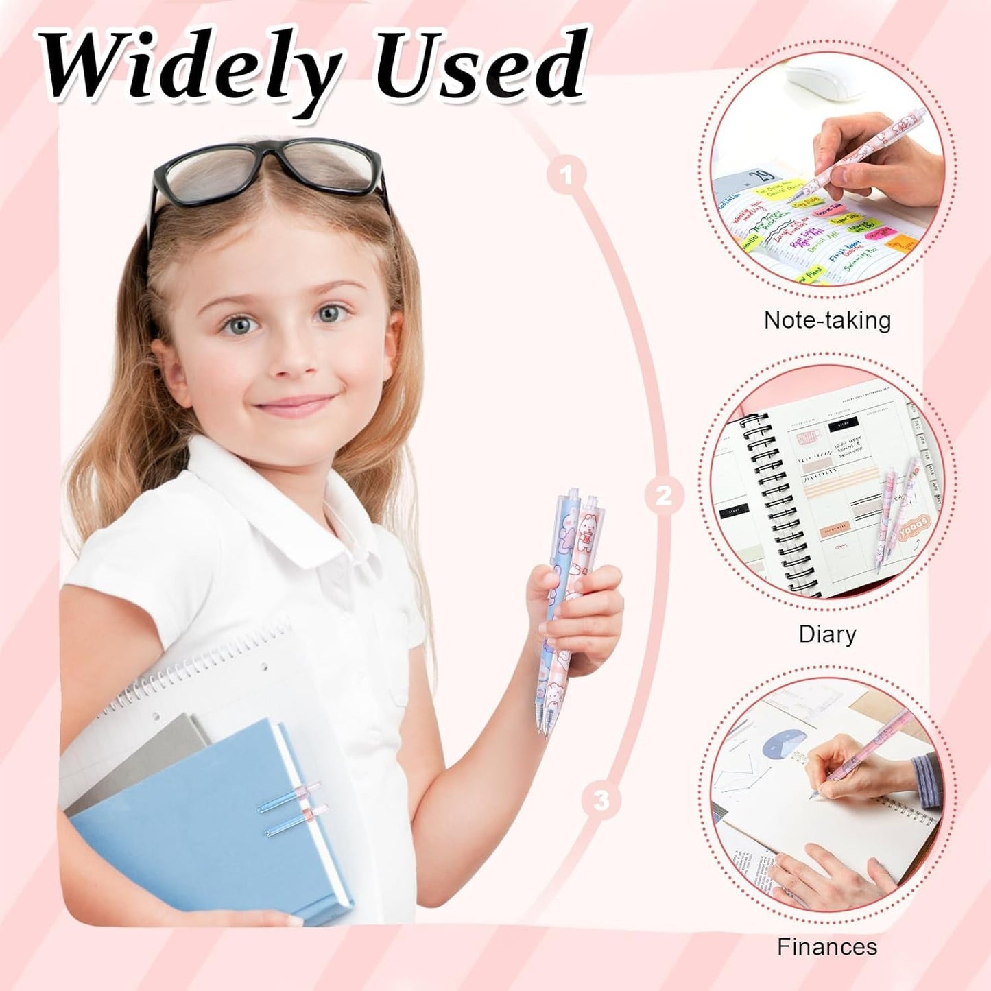 6 Cute Pens for Kawaii Lovers - 0.5mm Gel Pen Set | Anime Stationery | Cute School Supplies | Gifts for Girls | Japanese Stationary