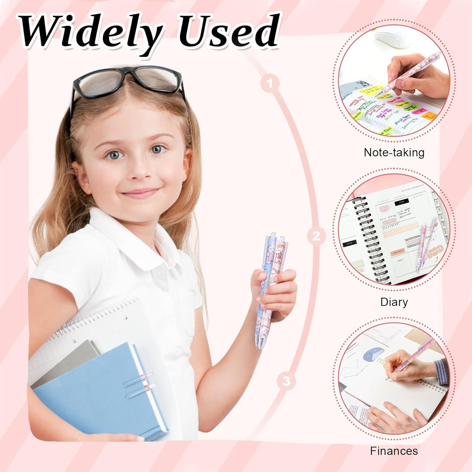 6 Cute Pens for Kawaii Lovers - 0.5mm Gel Pen Set | Anime Stationery | Cute School Supplies | Gifts for Girls | Japanese Stationary