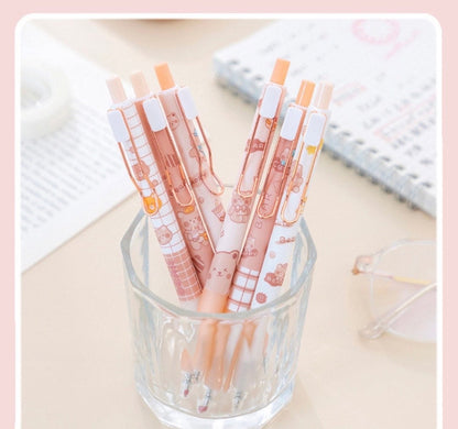 Cute pens Kawaii Bear | Little brown bear stationary| cute kawaii kitsch| 0.5mm black gel ink clicker pen duo| kawaii pen| school stationery