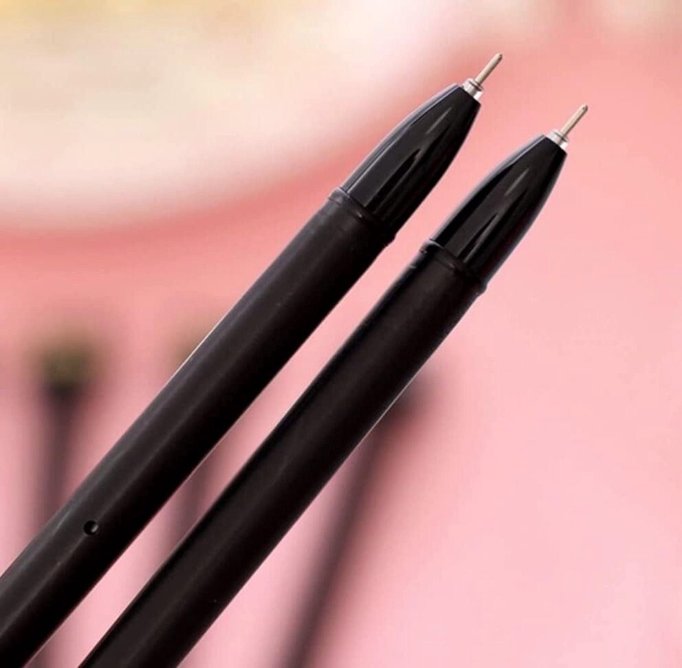 2Pcs Cute Pack Black Cat Kitty 0.5mm Black Ink Gel Pen | Kawaii Pens for Kids | Back to School Supplies Birthday Gfit (2 Pcs Random Design)