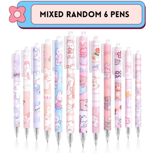 6 Cute Pens for Kawaii Lovers - 0.5mm Gel Pen Set | Anime Stationery | Cute School Supplies | Gifts for Girls | Japanese Stationary