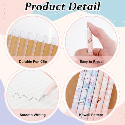 6 Cute Pens for Kawaii Lovers - 0.5mm Gel Pen Set | Anime Stationery | Cute School Supplies | Gifts for Girls | Japanese Stationary